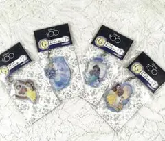 ディズニー Happyくじアクリルキーホルダー ステッカー 4点セット 未開封