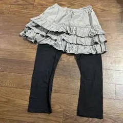 フリル付きスカートレギンス グレー