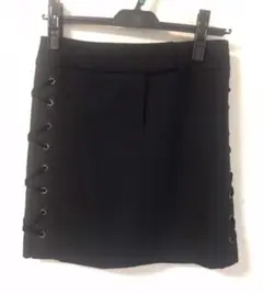 ●ハンアンスン●サイド編み上げミニスカート●黒色台形●送料込●ルシェルブルーのサムネイル