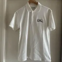 LACOSTE ポロシャツ ホワイト 山岳刺繍 クラシックフィット　シミあり
