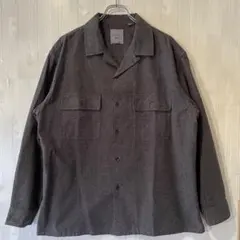 美品・完売品)ブラッシュドコットンオーバーサイズシャツ　ダークグレー XLサイズ