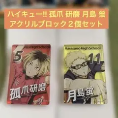 新品未使用【ハイキュー‼︎】孤爪 研磨 月島 蛍 アクリルブロック２個セット