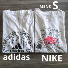 adidas Nike Tシャツ メンズ Sサイズ 2枚セット 白T