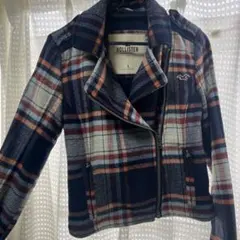 【未使用】ライダース型ジャケット　短丈ジャケットチェック　ホリスター