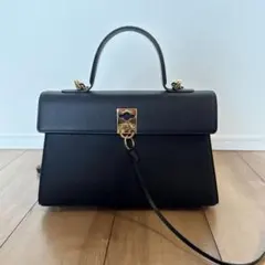 カフネ 2way ハンドバッグ ゴールド金具 レザー ブラックのサムネイル