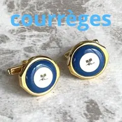 美品☆courrèges クレージュ☆カフスボタン　ブルー　シルバー　ゴールドのサムネイル