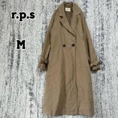 【r.p.s】ベージュ M ダブルブレスト トレンチコート レディースa4497