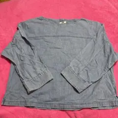 UNIQLO U デニムブルー 長袖Tシャツ XL
