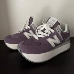 New Balance WL574Z 574+ パープル 厚底 24.5 美品