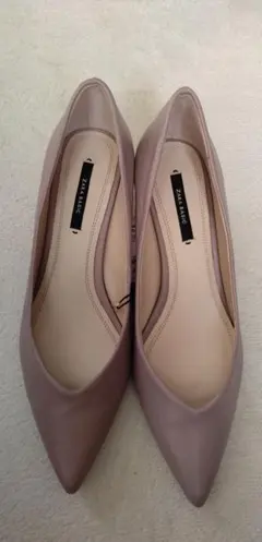ZARA　パンプス　ブライダル　薄紫 ポインテッドトゥパンプス ビジュー付き