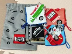 トミカ　ハンドタオル4枚 ＊巾着付き＊