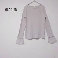 グラシア カットソー M ピンク系 リブ 長袖 袖シフォン フェミニン 春コーデ