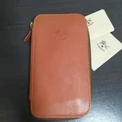 新品 イルビゾンテ 本革 レザー ウォレット ファスナー 財布 キャラメル 茶