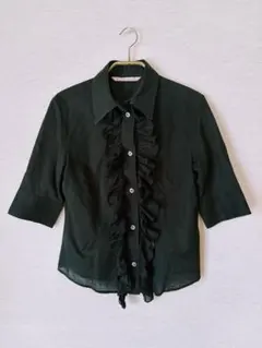 Paul Smith ブラック　ポールスミス　フリルブラウス サイズ40