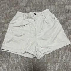 ショートパンツ レディース Mサイズ ホワイト コーデュロイ生地