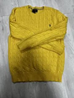 ポロラルフローレン ケーブルニット コットン セーター イエロー 春
