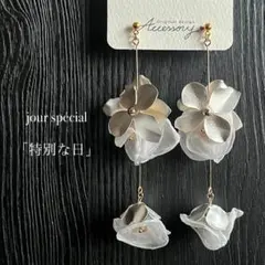 No651 ホワイト　結婚式　ウェディング ブライダル　ピアス イヤリング