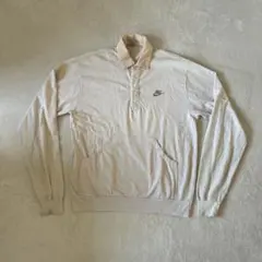 Nike ナイキ　長袖ポロシャツ　古着ポロシャツ　 M クリーム色