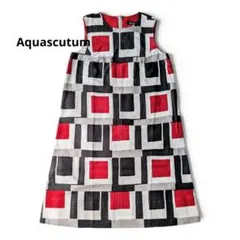Aquascutum アクアスキュータム ノースリーブ 総柄ワンピース L〜LLのサムネイル