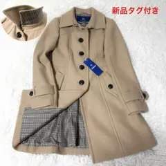 バーバリーブルーレーベル ノバチェック アンゴラ混 キャメル コート 新品タグ付