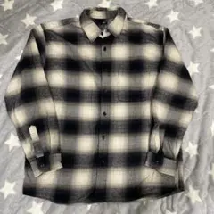 UNIQLO オンブレチェックシャツ XL ブラック グレー