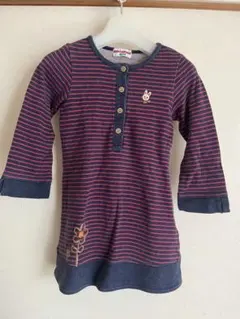 ミキハウス　ストライプ チュニックワンピース 100cm