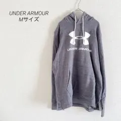 UNDER ARMOUR パーカー グレー ロゴ M コットン ポリエステル
