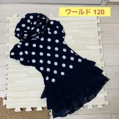 ワールド 120 フード付きワンピース 紺 ネイビー 水玉柄のサムネイル