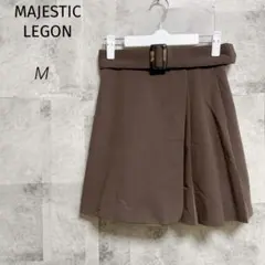 MAJESTIC LEGON【M】キュロット ブラウン ベルト付き プリーツのサムネイル