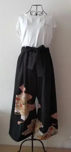 着物リメイク ワイドパンツ 和洋服