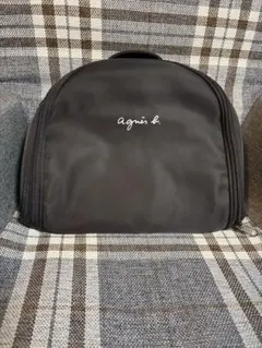 アニエスベー　トラベルポーチ　ビッグサイズ　ブラック　ロゴ