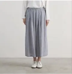 HEAVENLY リネン　ギンガムチェック　ガウチョパンツ F