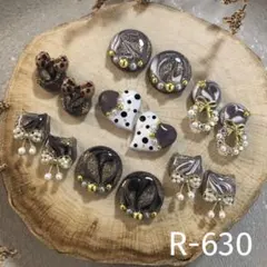 R-630 ✴︎レジンカボション✴︎ブラウン7種⁎⁎⁺˳❤︎༚