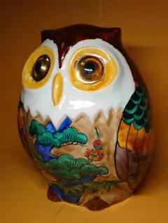 [Excellent Condition] Owl Kutani Ware Ceramic Figurine, Interior Craft, Artwork, A2563