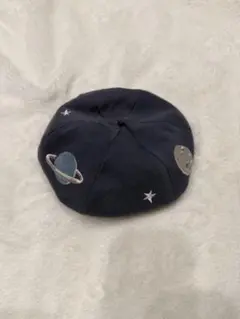宇宙モチーフ ベビー帽子 ネイビー