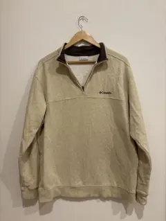 Columbia ベージュ ハーフジップ トレーナー L