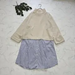7509✾チャオパニックティピー✾切替ワンピース【ONE】ストライプ/ドッキングのサムネイル