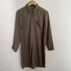 長袖ロングシャツ　シャツワンピース