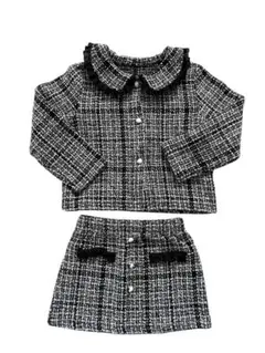 SHEIN ツイードチェック柄　セットアップ 120