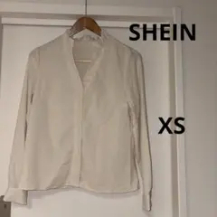 SHEIN クリーム色 フリル襟 長袖シャツ オフィス フォーマル SS