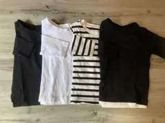 長袖Tシャツ4枚セット（黒・白・ストライプ）
