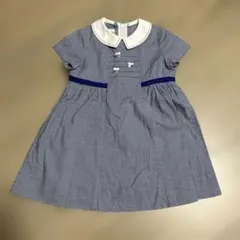青と白のチェック ワンピース 95cm以下