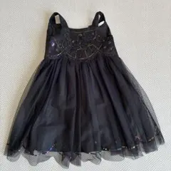 H&M キッズ スパンコール装飾 チュールドレス ブラック　110 120