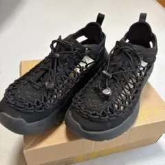 未使用級/タグ付】KEEN UNEEK WK 厚底 オールブラック 28cm - メルカリ