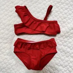 赤いフリルビキニ キッズ