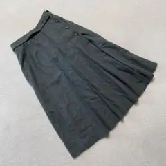 リュクシャントルウール混 プリーツスカート グリーン 9号