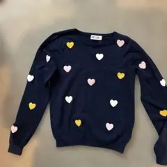 H&M ネイビー ハート柄 ニットセーター