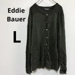 Eddie Bauer 【L】コットンカーディガン オリーブグリーンのサムネイル