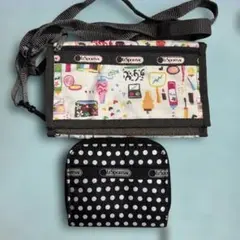 LeSportsac 化粧品柄 三つ折 カラフルポーチ+財布セット