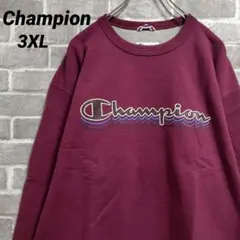 【Champion】ロゴスウェットプルオーバー 赤紫 US古着